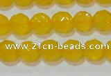 CAG8603 15.5 inches 10mm faceted round yellow agate gemstone beads