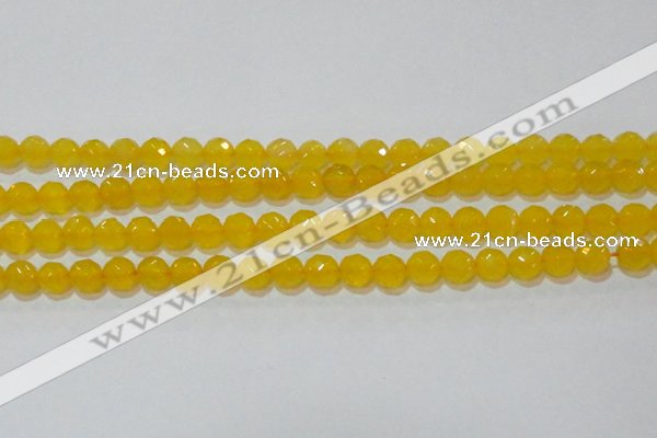 CAG8603 15.5 inches 10mm faceted round yellow agate gemstone beads