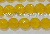 CAG8604 15.5 inches 12mm faceted round yellow agate gemstone beads