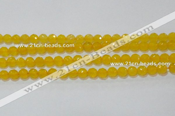 CAG8604 15.5 inches 12mm faceted round yellow agate gemstone beads