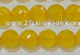 CAG8605 15.5 inches 14mm faceted round yellow agate gemstone beads