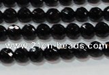 CAG8610 15.5 inches 6mm faceted round black agate gemstone beads