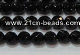 CAG8611 15.5 inches 8mm faceted round black agate gemstone beads