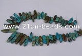 CAG8643 Top drilled 8*20mm - 10*55mm sticks ocean agate beads