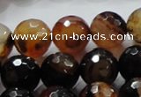 CAG865 15.5 inches 14mm faceted round agate gemstone beads