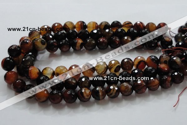 CAG865 15.5 inches 14mm faceted round agate gemstone beads