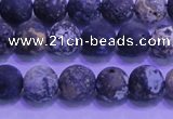 CAG8651 15.5 inches 6mm round matte blue ocean agate beads