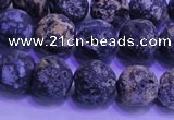 CAG8653 15.5 inches 10mm round matte blue ocean agate beads