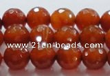 CAG866 15.5 inches faceted round 14mm agate gemstone beads