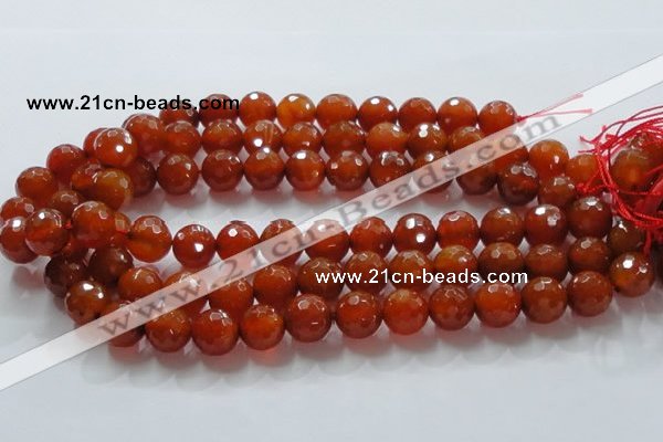 CAG866 15.5 inches faceted round 14mm agate gemstone beads