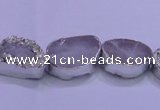 CAG8660 7.5 inches 13*18mm freeform silver plated druzy agate beads