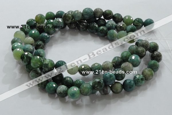 CAG867 15.5 inches 12mm faceted roundagate gemstone beads