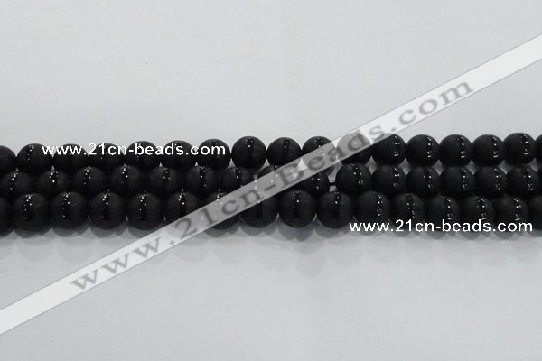 CAG8676 15.5 inches 8mm round matte tibetan agate gemstone beads