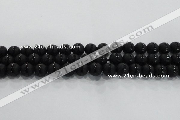 CAG8677 15.5 inches 10mm round matte tibetan agate gemstone beads