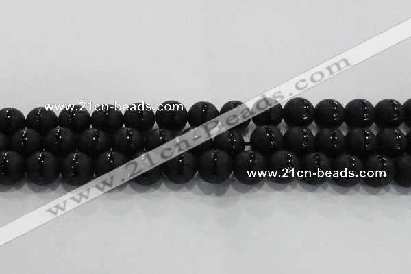 CAG8678 15.5 inches 12mm round matte tibetan agate gemstone beads