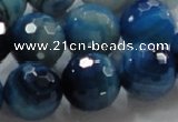 CAG868 15.5 inches 18mm faceted roundagate gemstone beads