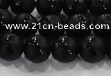CAG8681 15.5 inches 8mm round matte tibetan agate gemstone beads