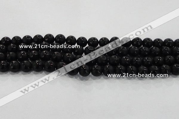 CAG8681 15.5 inches 8mm round matte tibetan agate gemstone beads