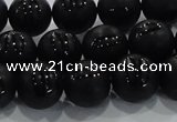 CAG8686 15.5 inches 8mm round matte tibetan agate gemstone beads