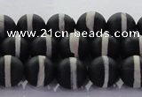 CAG8690 15.5 inches 6mm round matte tibetan agate gemstone beads