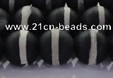 CAG8693 15.5 inches 12mm round matte tibetan agate gemstone beads