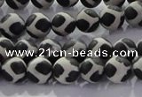 CAG8695 15.5 inches 6mm round matte tibetan agate gemstone beads