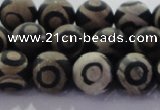 CAG8702 15.5 inches 10mm round matte tibetan agate gemstone beads