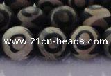 CAG8703 15.5 inches 12mm round matte tibetan agate gemstone beads