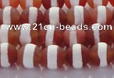 CAG8706 15.5 inches 8mm round matte tibetan agate gemstone beads