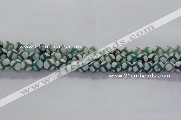 CAG8721 15.5 inches 8mm round matte tibetan agate gemstone beads