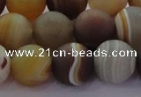 CAG8728 15.5 inches 12mm round matte madagascar agate beads