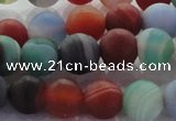 CAG8731 15.5 inches 8mm round matte madagascar agate beads