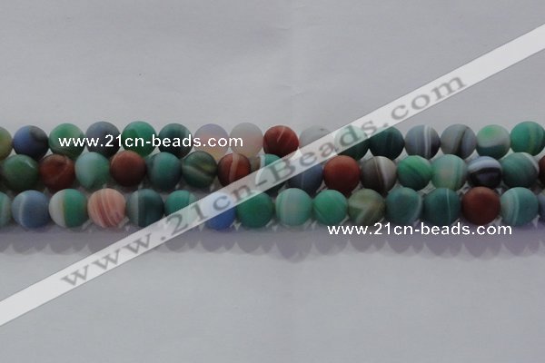 CAG8732 15.5 inches 10mm round matte madagascar agate beads