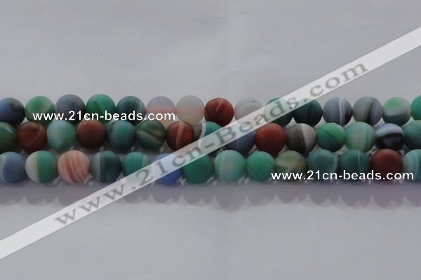 CAG8733 15.5 inches 12mm round matte madagascar agate beads