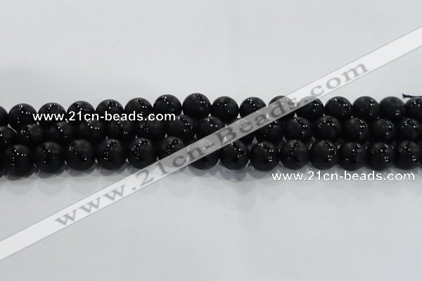 CAG8737 15.5 inches 14mm round matte tibetan agate gemstone beads