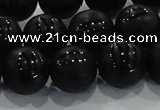 CAG8739 15.5 inches 14mm round matte tibetan agate gemstone beads