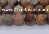 CAG8747 15.5 inches 8mm round matte rainbow agate beads