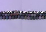 CAG8860 15.5 inches 4mm round matte india agate beads