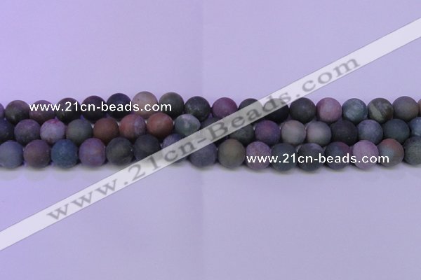 CAG8861 15.5 inches 6mm round matte india agate beads