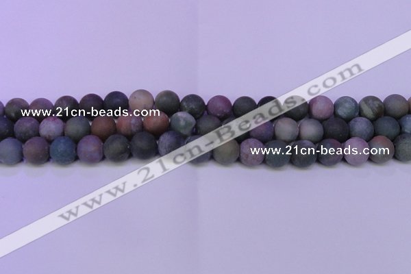 CAG8865 15.5 inches 14mm round matte india agate beads