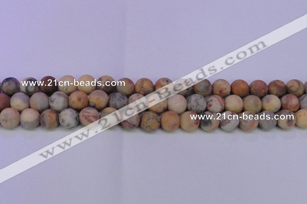 CAG8893 15.5 inches 10mm round matte crazy lace agate beads