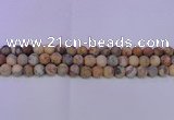 CAG8895 15.5 inches 14mm round matte crazy lace agate beads