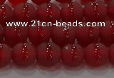 CAG8901 15.5 inches 6mm round matte red agate beads wholesale