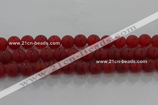 CAG8903 15.5 inches 10mm round matte red agate beads wholesale