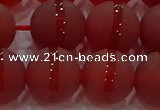 CAG8904 15.5 inches 12mm round matte red agate beads wholesale