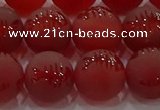 CAG8908 15.5 inches 8mm round matte red agate beads wholesale