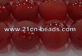 CAG8909 15.5 inches 10mm round matte red agate beads wholesale