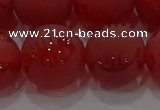 CAG8910 15.5 inches 12mm round matte red agate beads wholesale