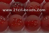 CAG8915 15.5 inches 10mm round matte red agate beads wholesale