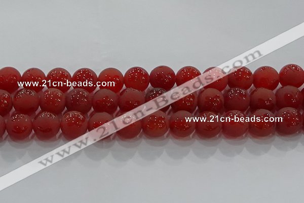 CAG8915 15.5 inches 10mm round matte red agate beads wholesale